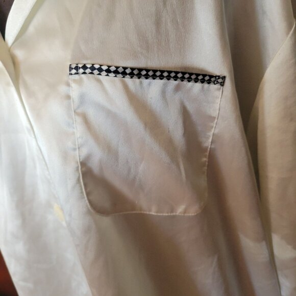 Victorias Secret White Satin Button-Down Long Sleeve Nightshirt L - Picture 2 of 7